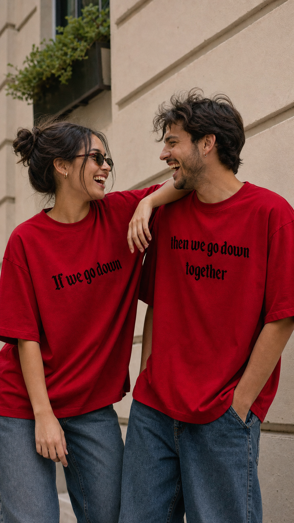 If We Go Down, Then We Go Down Together Unisex Matching T-Shirts – 01 Limited Red (1)
