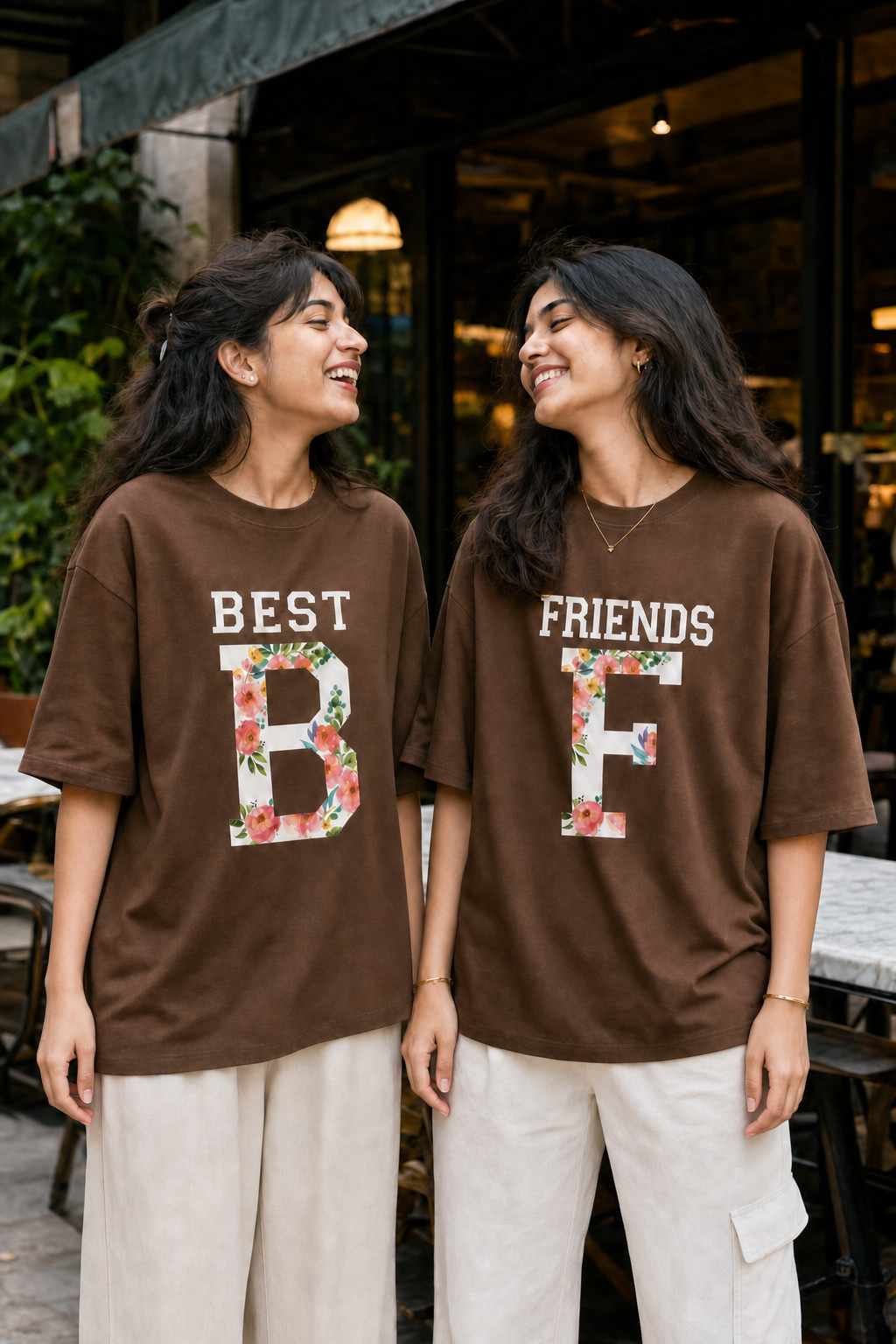 Best Friends Forever (BFF) Unisex Matching T-Shirts – 02 Coffee Brown