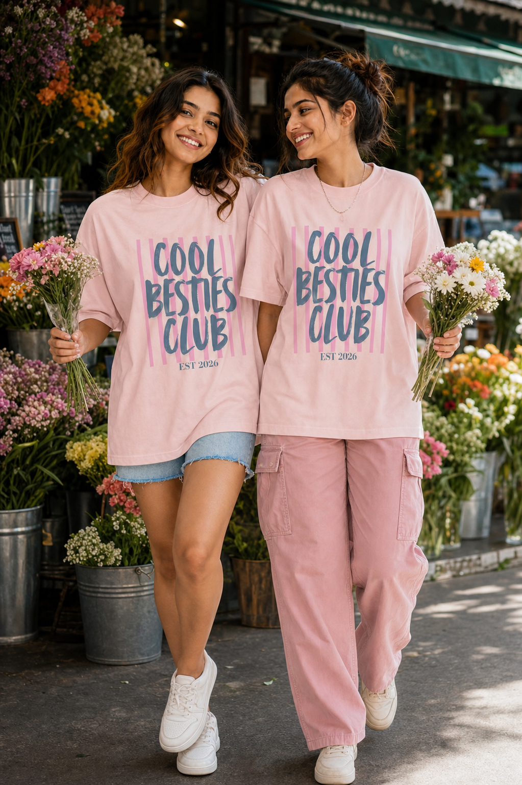 Cool Besties Club Unisex Matching T-Shirts – 05 Baby Pink