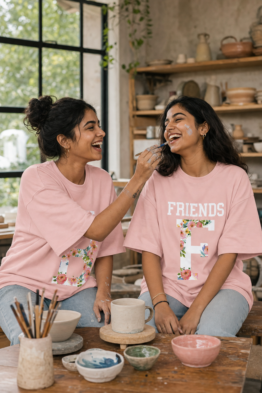 Best Friends Forever (BFF) Unisex Matching T-Shirts – 05 Baby Pink