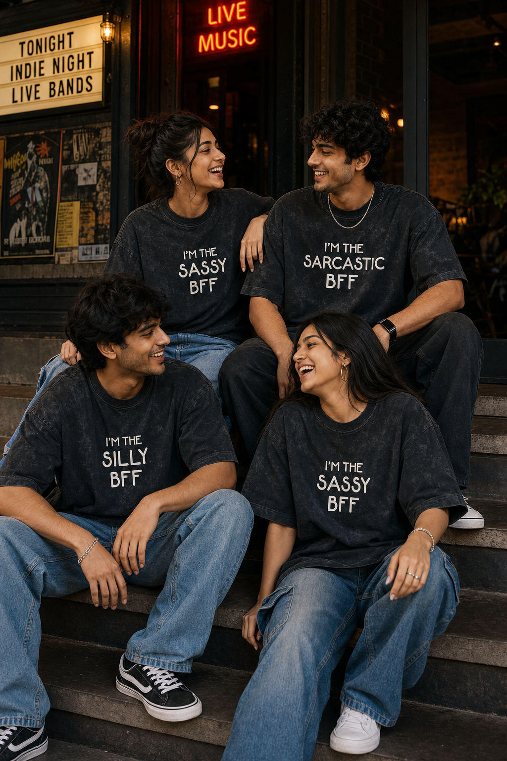 Sassy BFF / Silly BFF / Sarcastic BFF Unisex Matching T-Shirts – 08 charcoal acid wash bff lifestyle