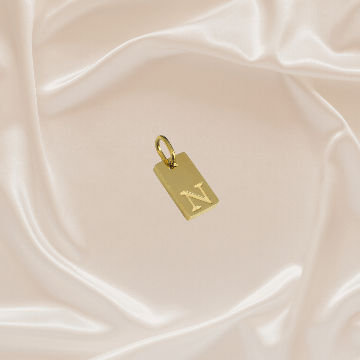 Dainty Alphabet Charm Gold - N