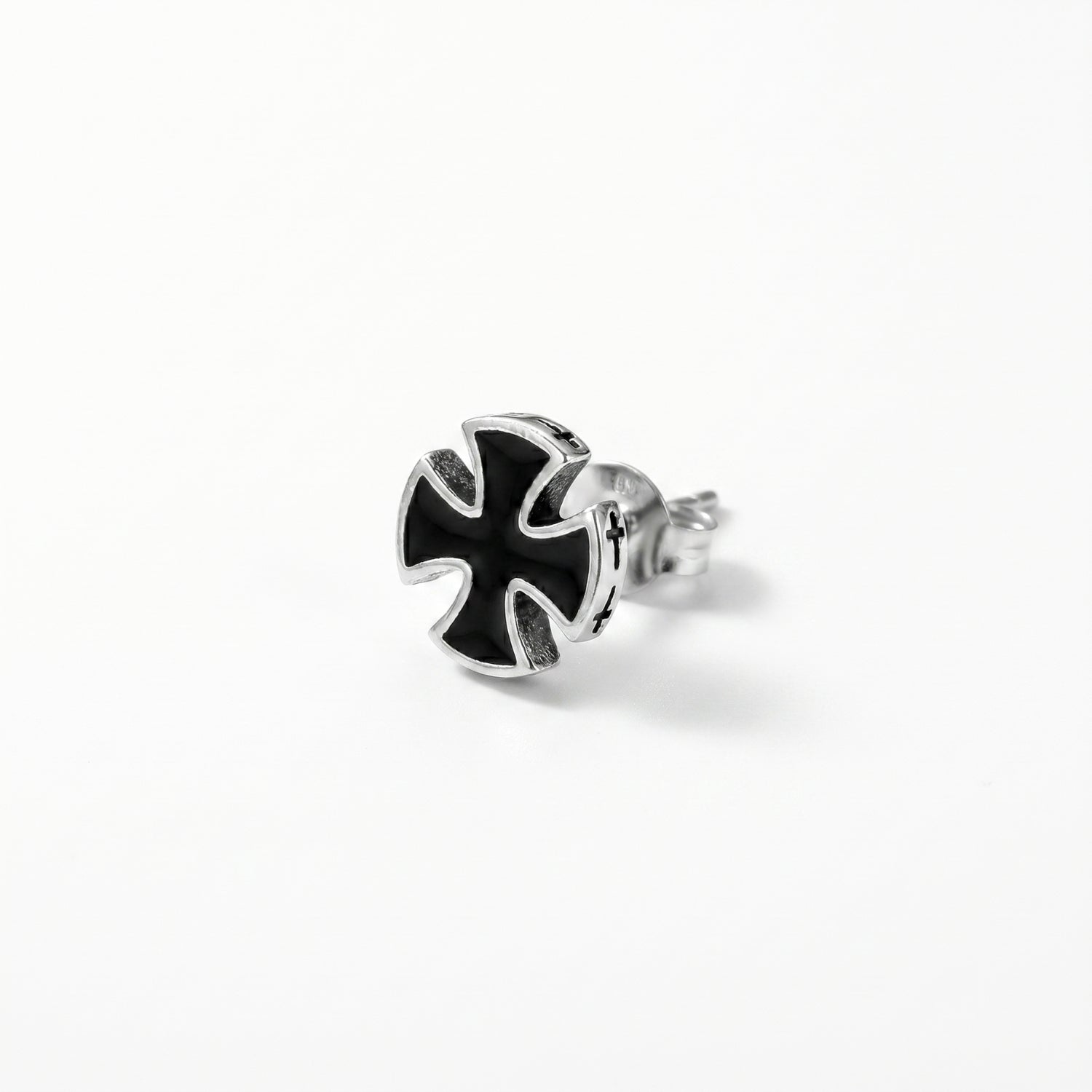 The Noir Cross Studs ( Pair )