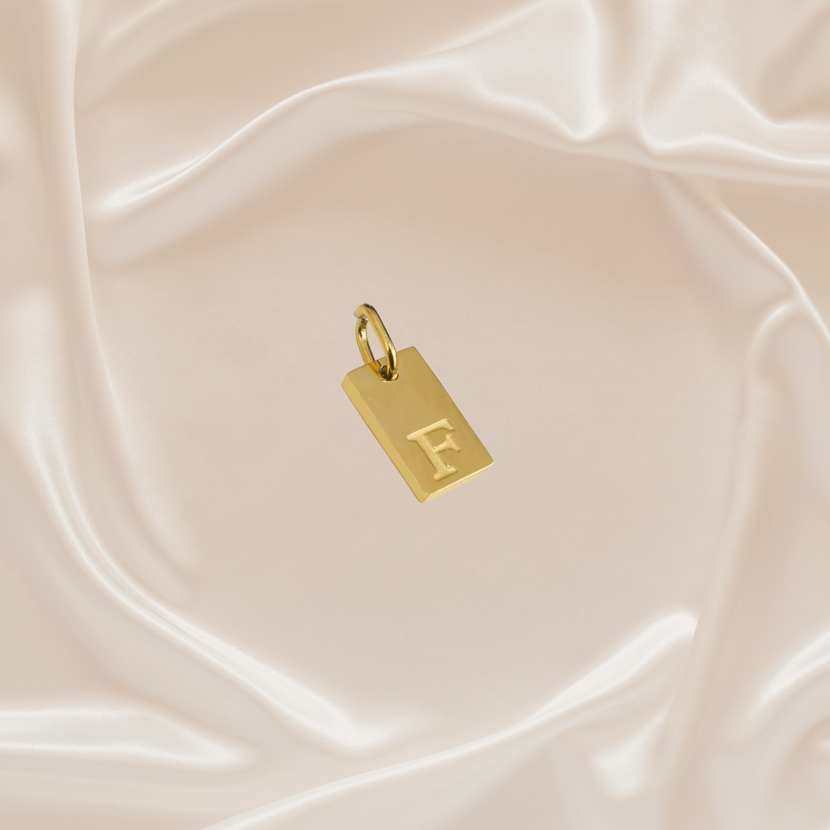 Dainty Alphabet Charm Gold - F