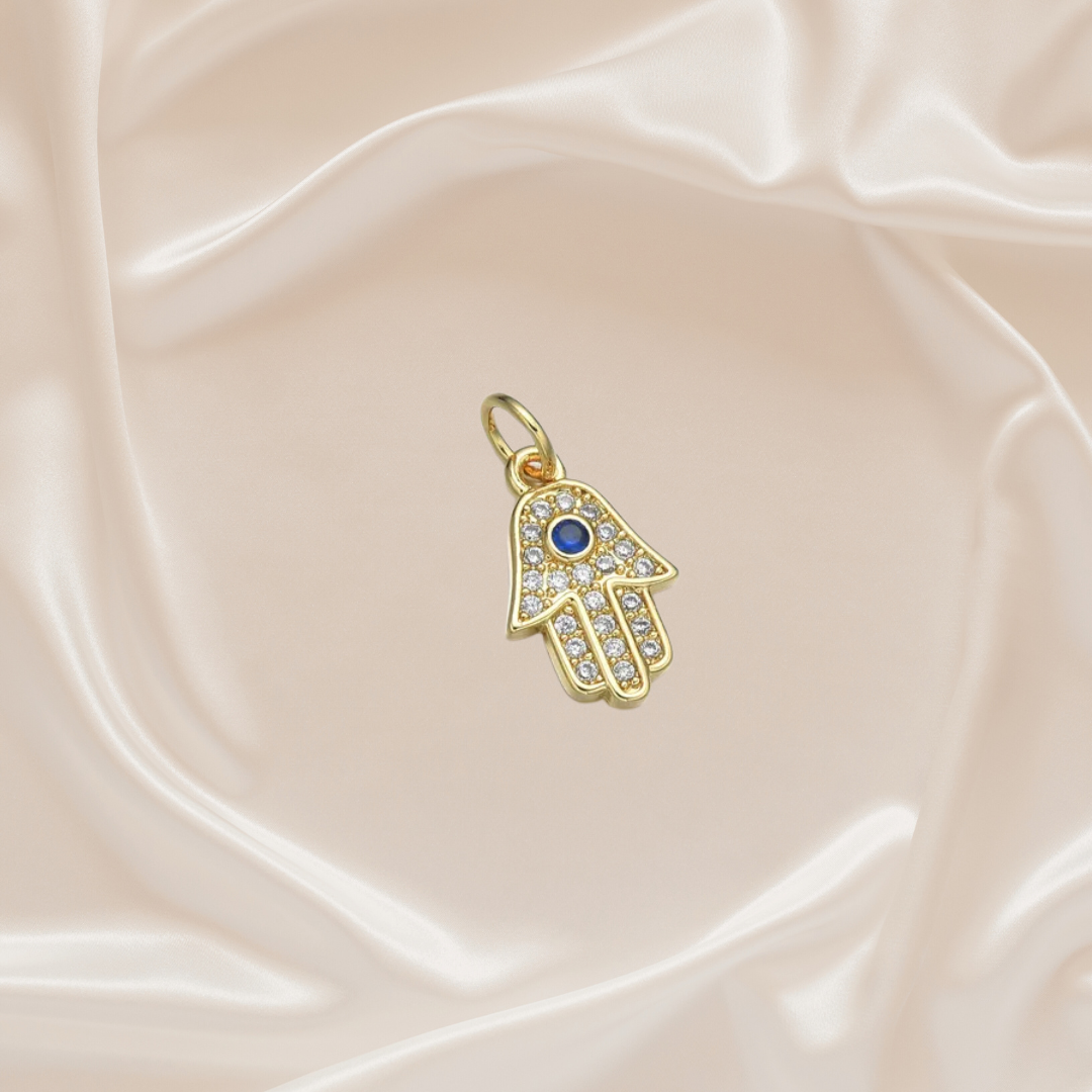 The Dainty Studded Hamsa Charm