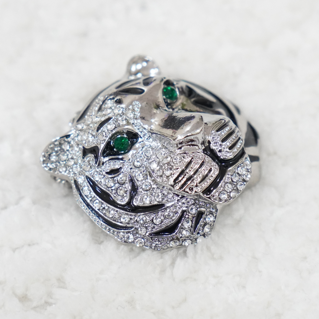 Tiger Brooch - Silver