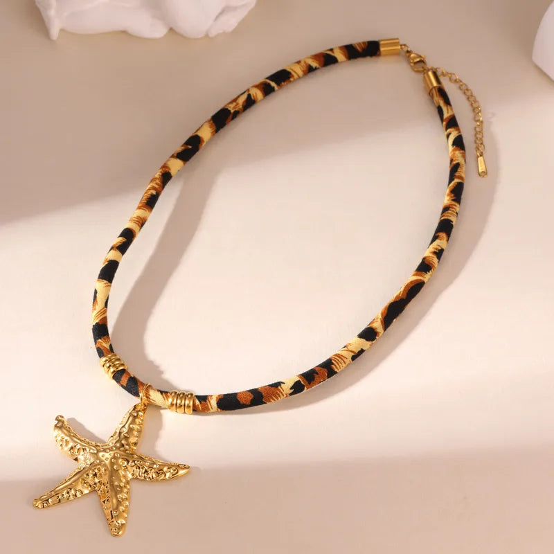 Animal Print Thread Necklace