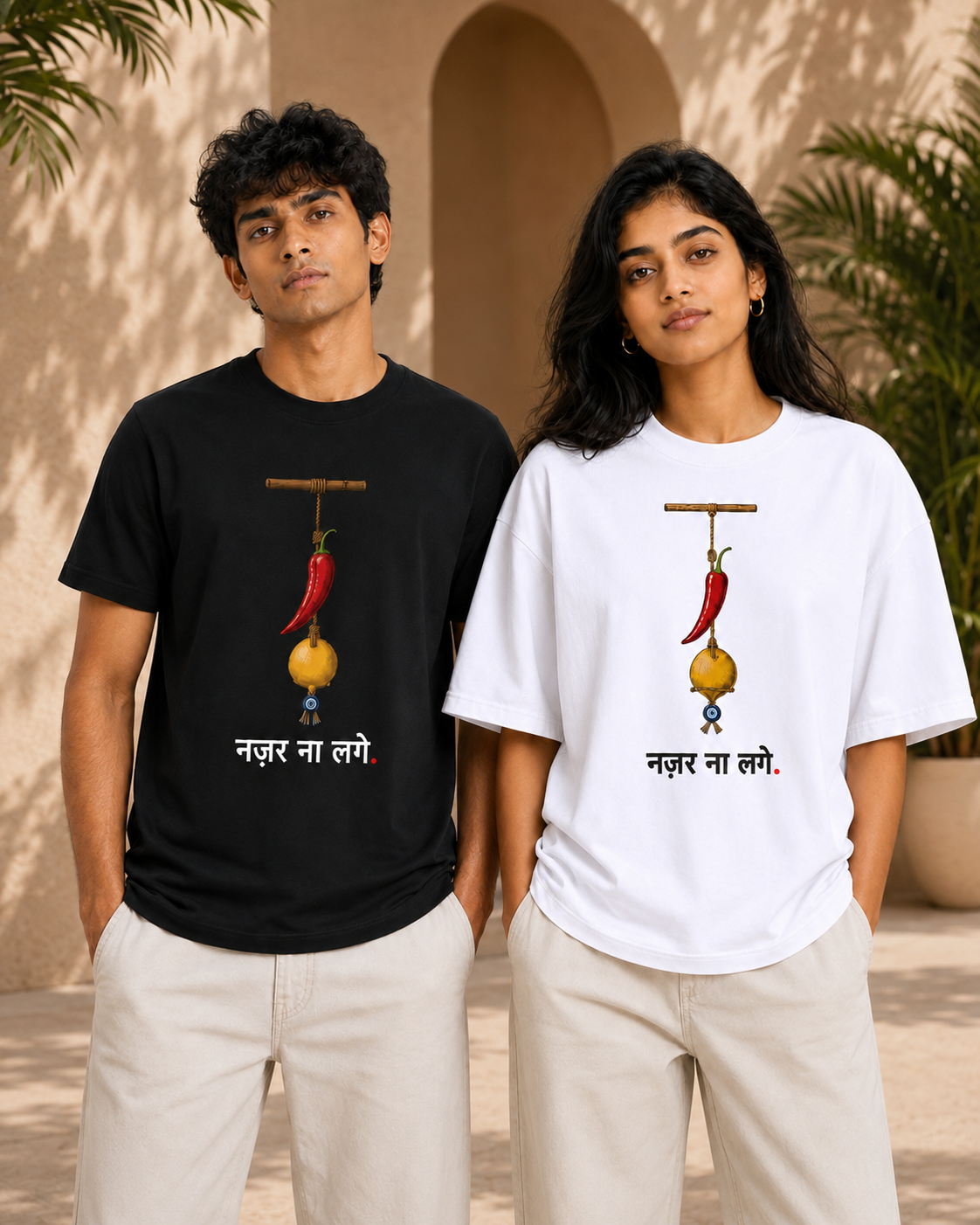Nimbu Mirchi Nazar Na Lage Unisex Tee 🍋🌶️