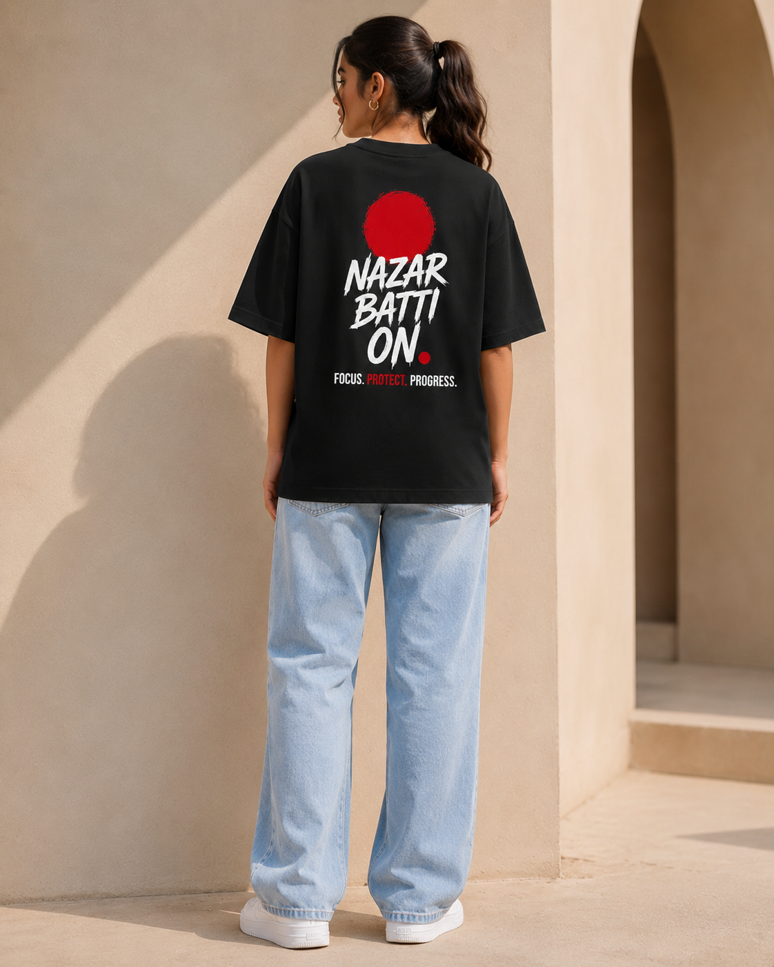 Nazar Batti On Oversized T-Shirt