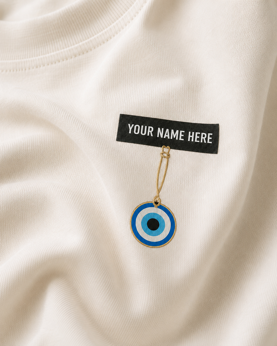 Evil Eye Charm Personalised Unisex Oversized Tee
