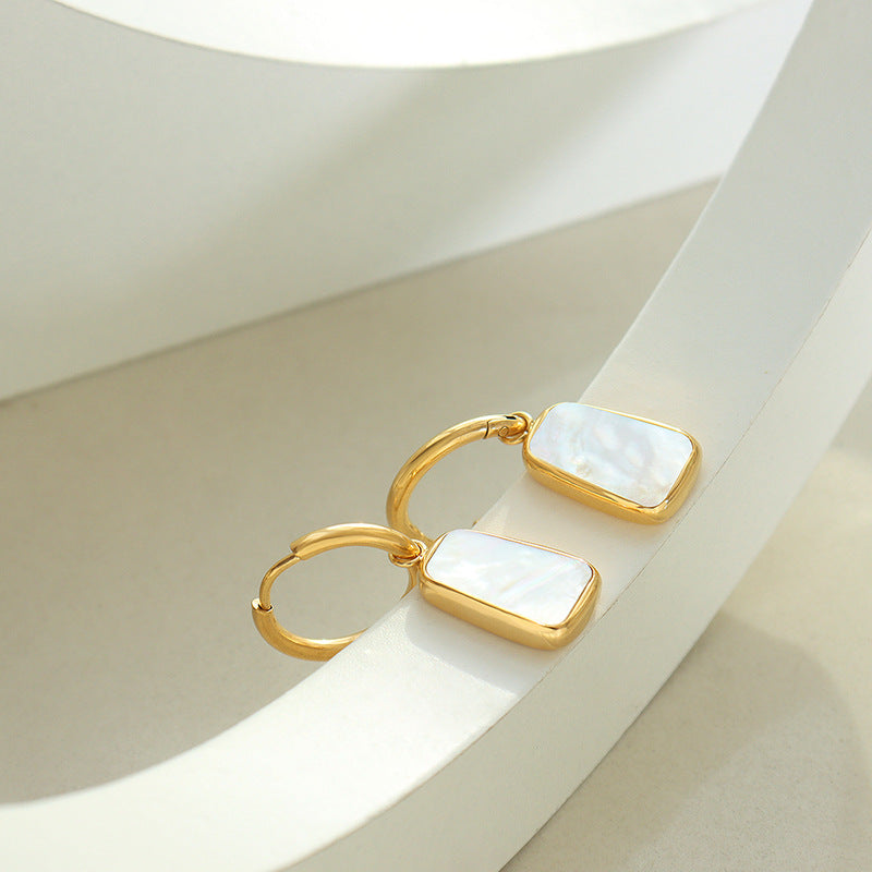 White Shell Hoops