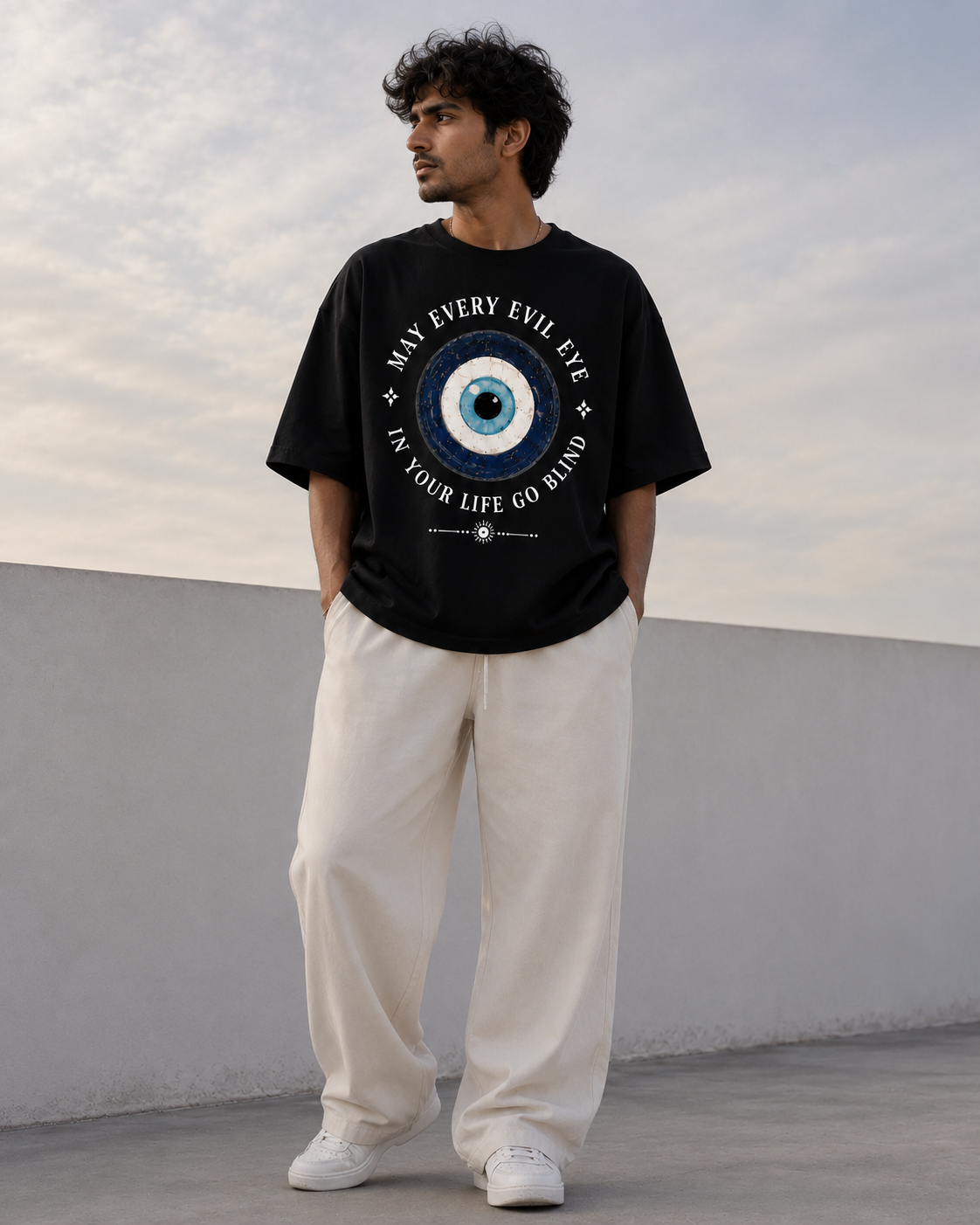 Evil Eye Go Blind Unisex Oversized Tee