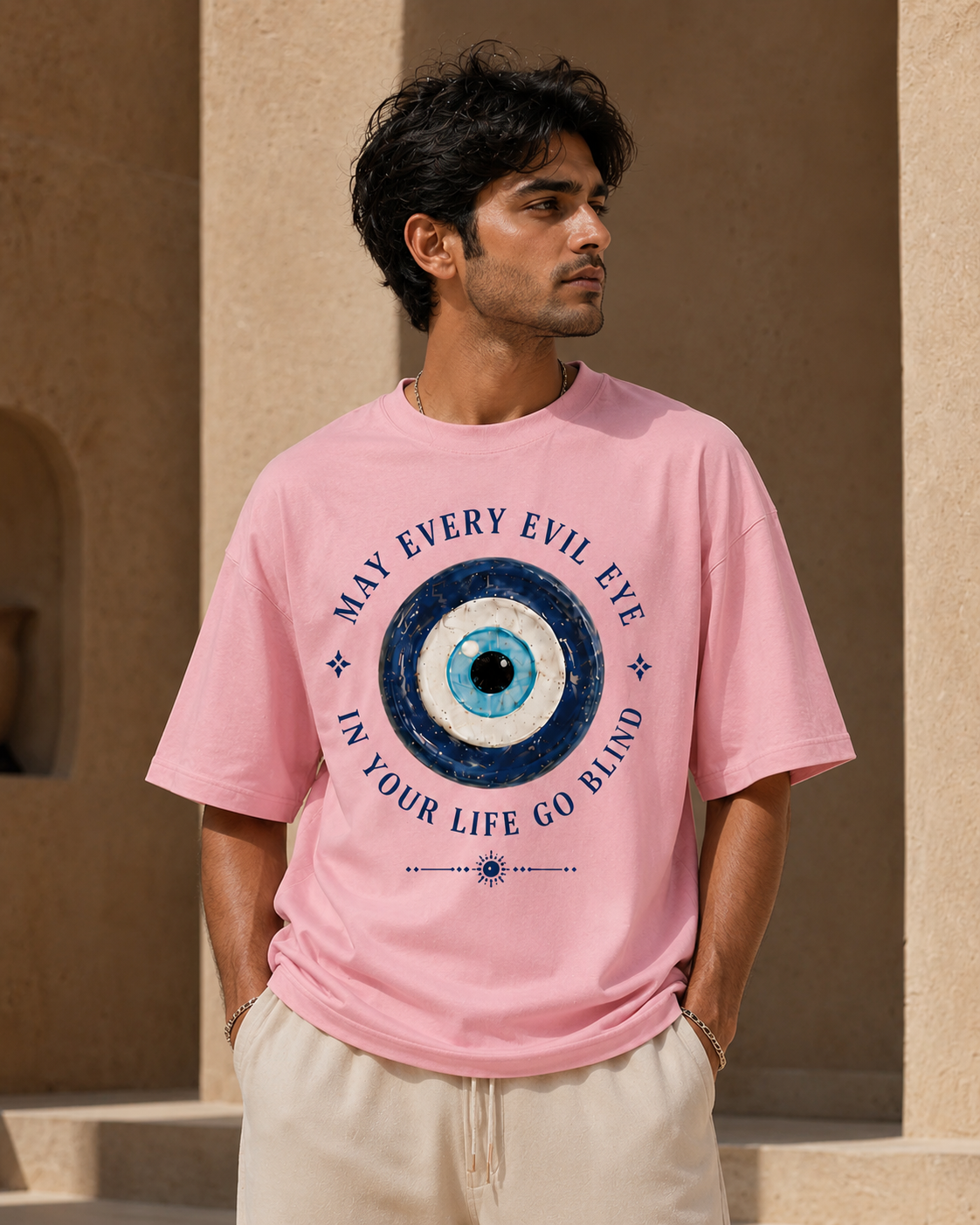 Evil Eye Go Blind Unisex Oversized Tee