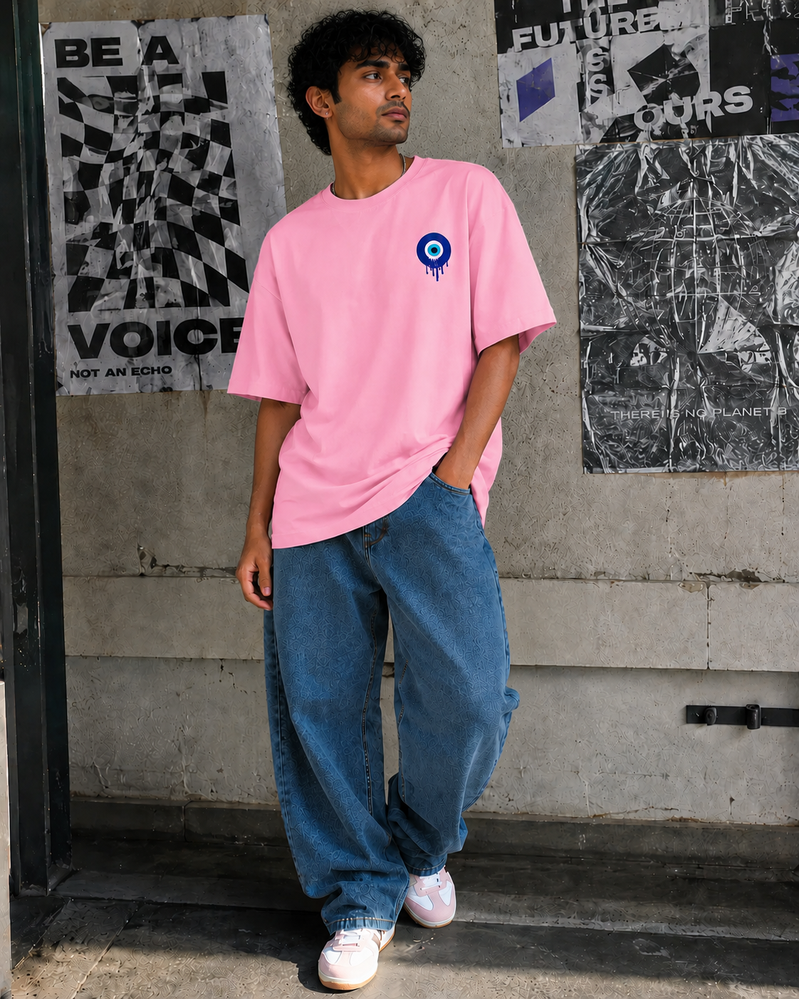 No Evil Eye Shall Pass Unisex Oversized Tee