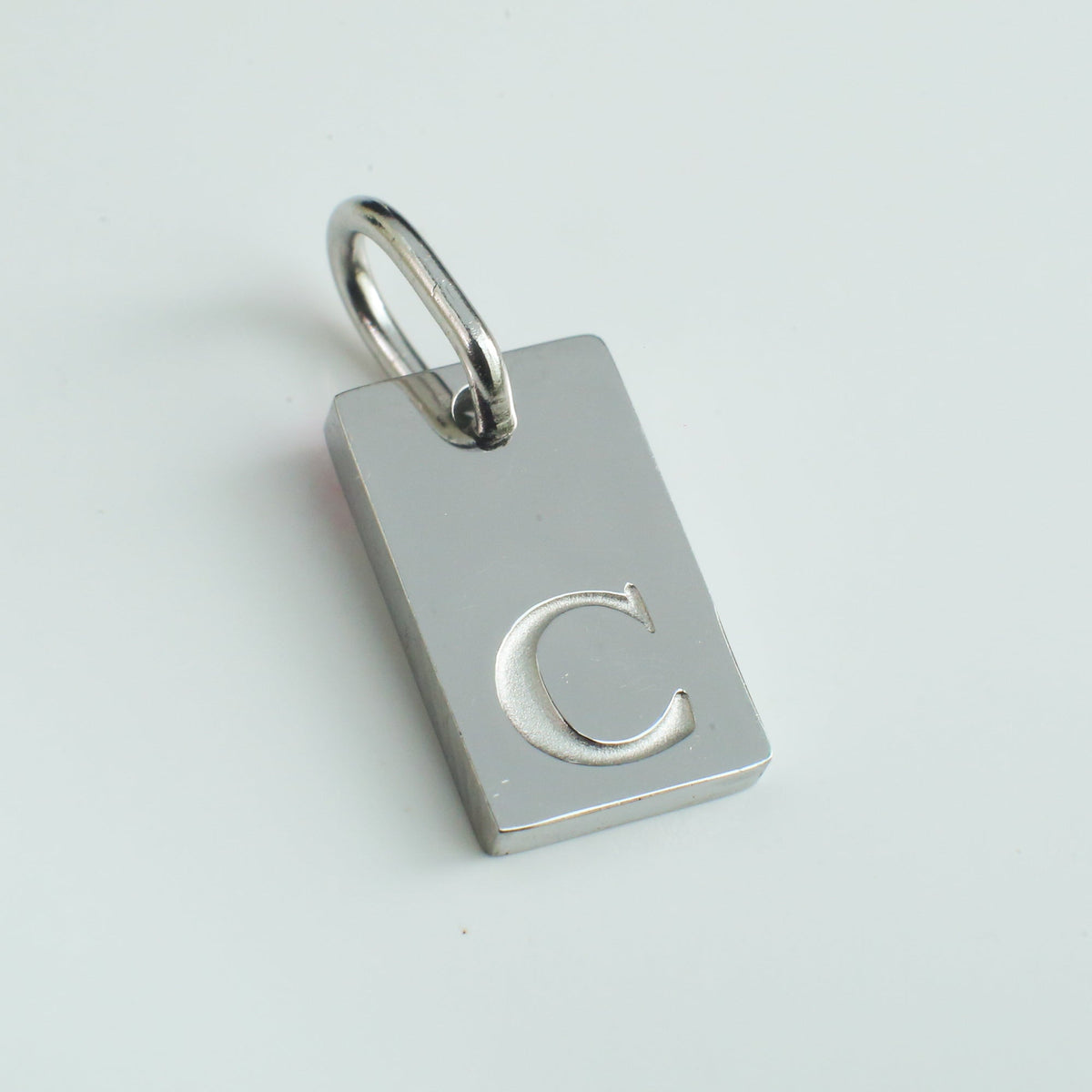 Dainty Alphabet Charm Silver - C