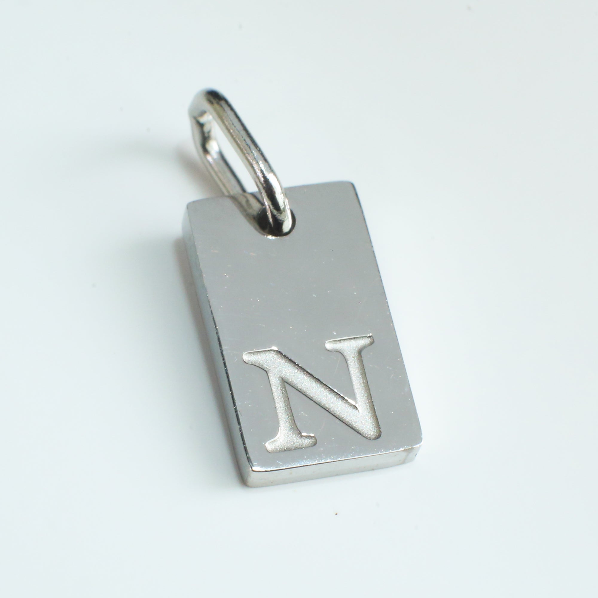 Dainty Alphabet Charm Silver - N