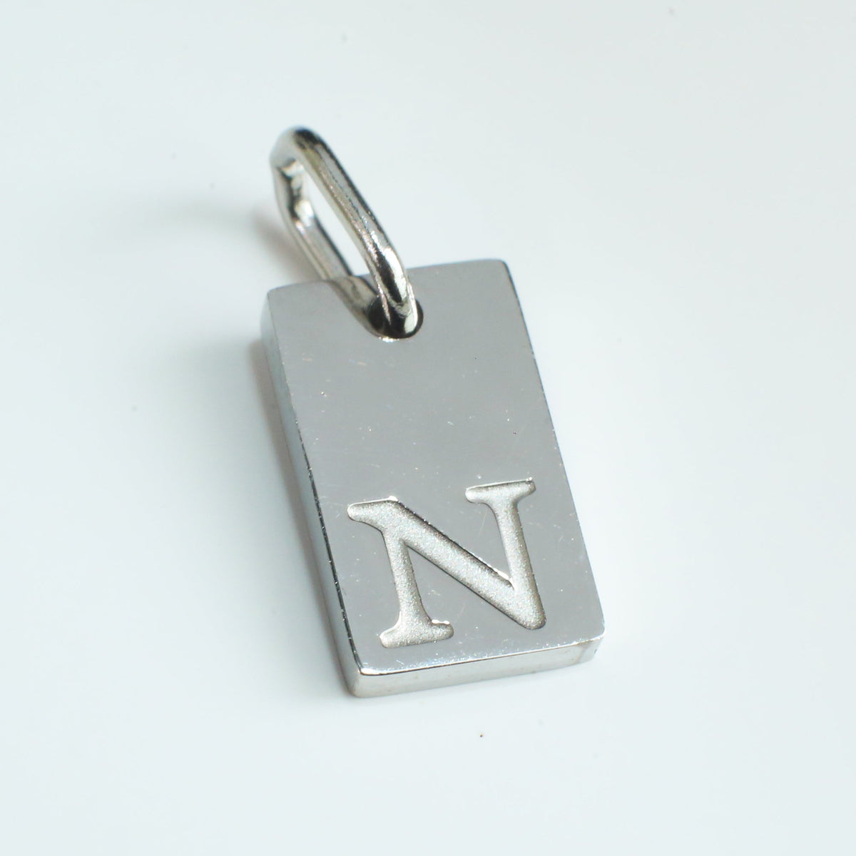 Dainty Alphabet Charm Silver - N
