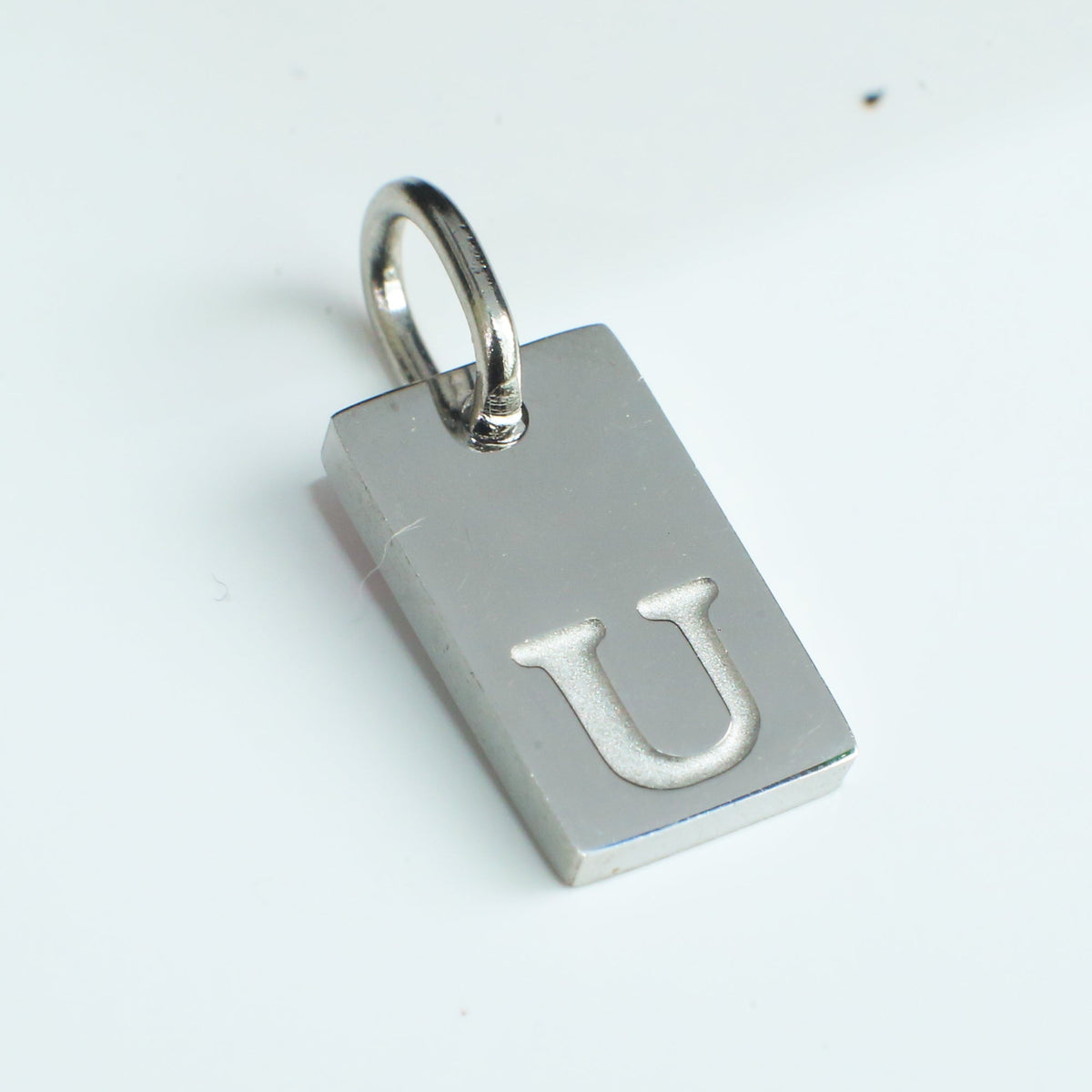 Dainty Alphabet Charm Silver - U