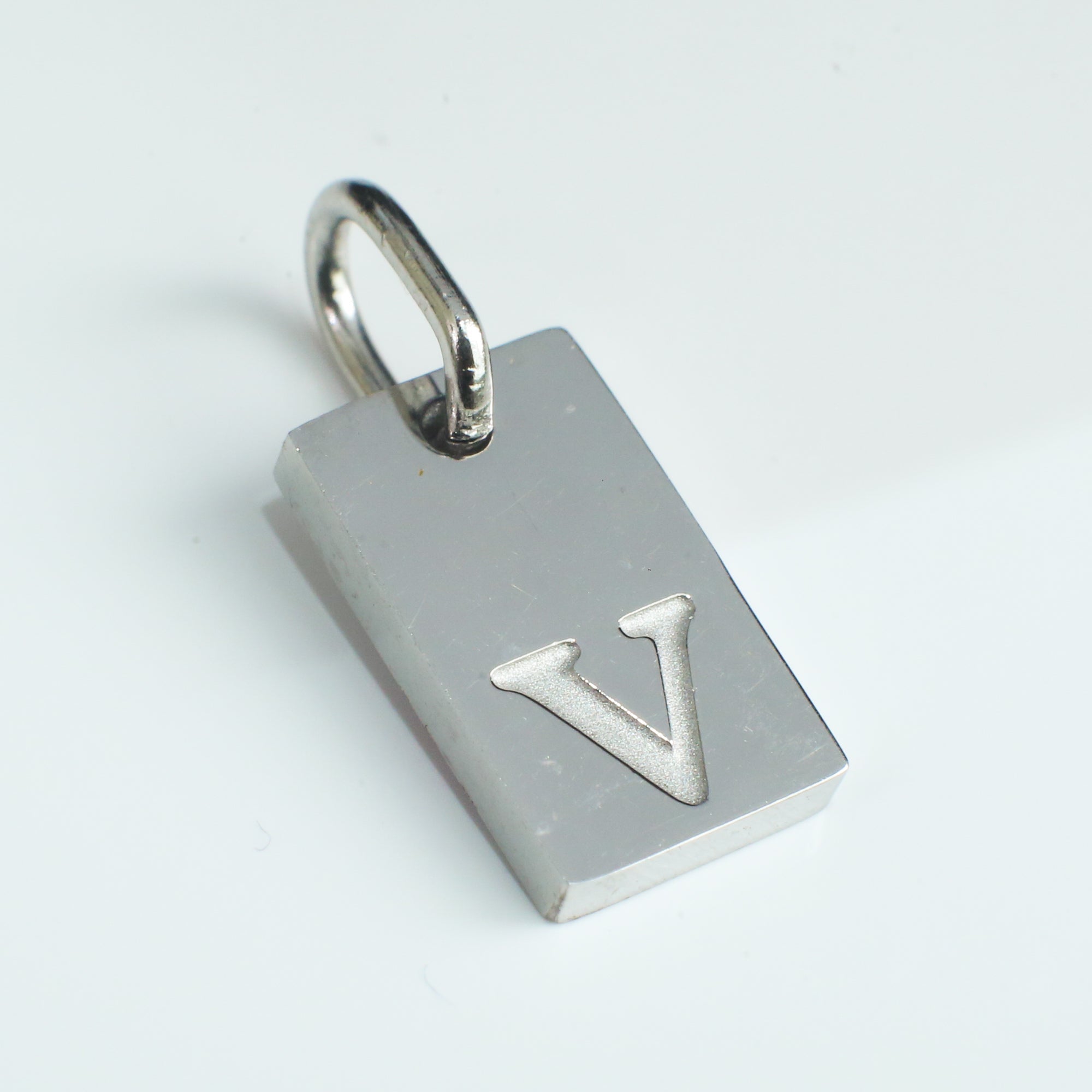 Dainty Alphabet Charm Silver - V