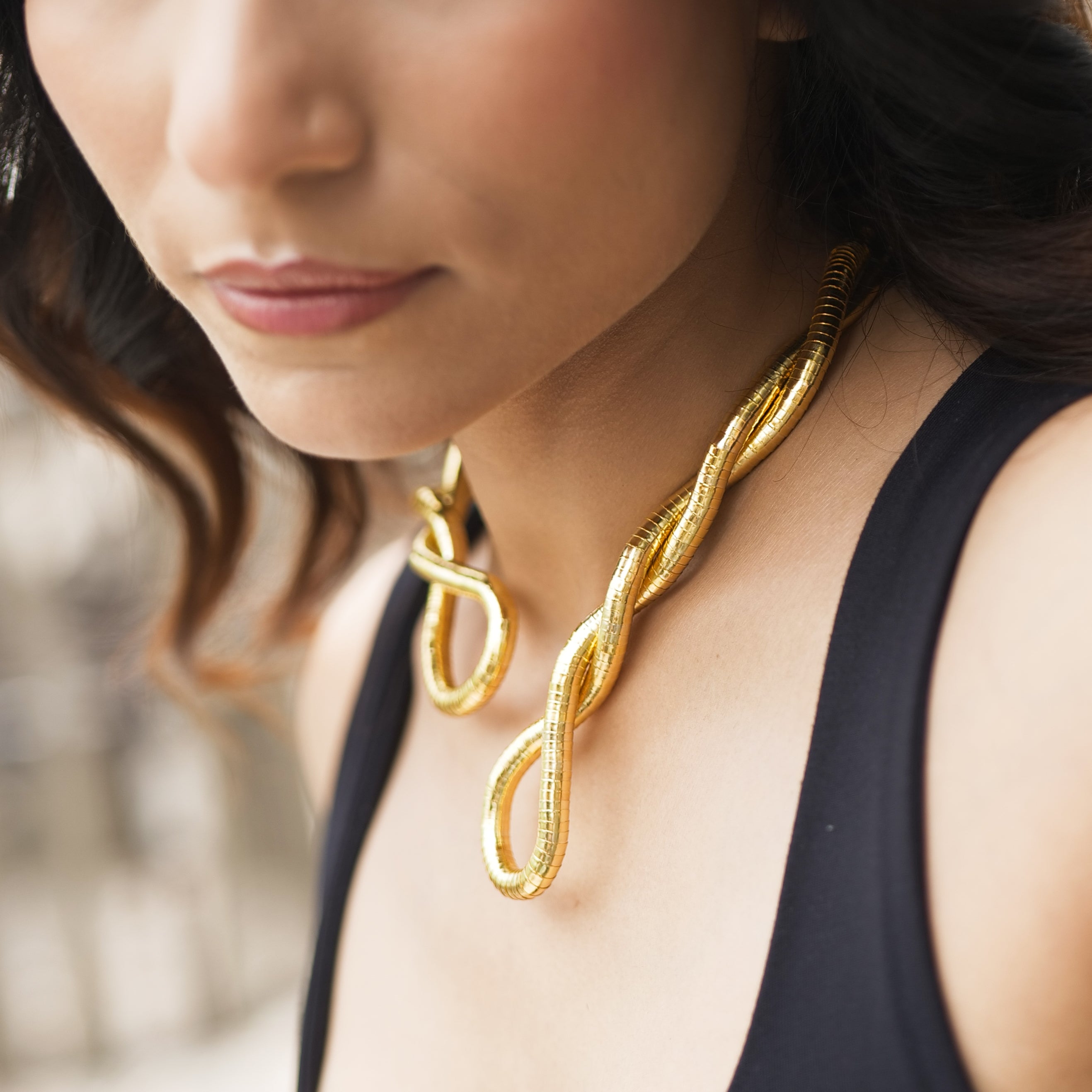 Bendable Snake Necklace - Golden Hour Gold