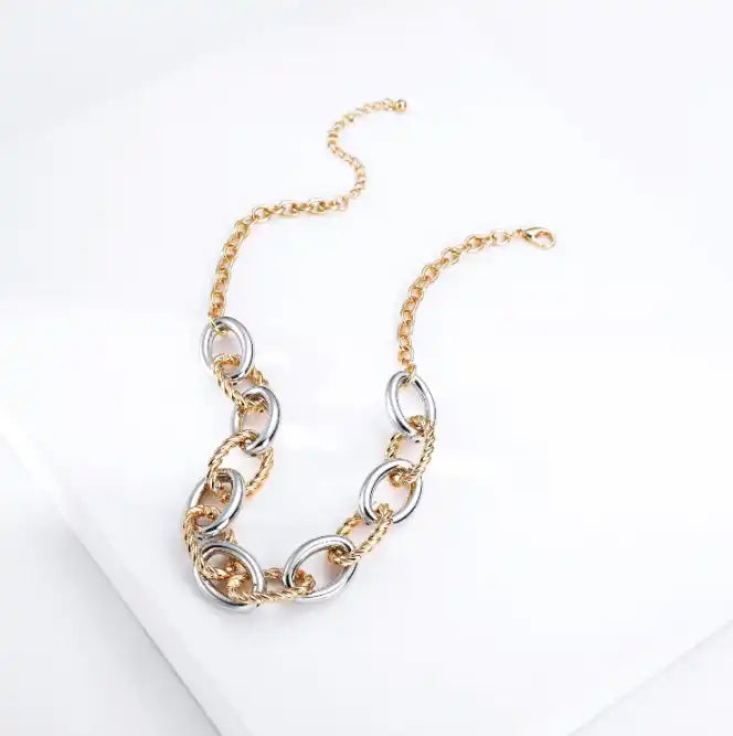 Dual Tone Link Necklace