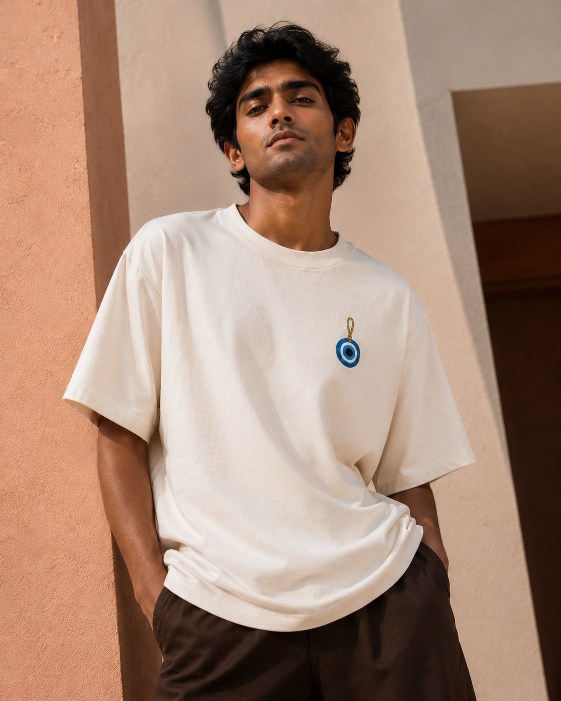 Evil Eye Charm Unisex Oversized Tee