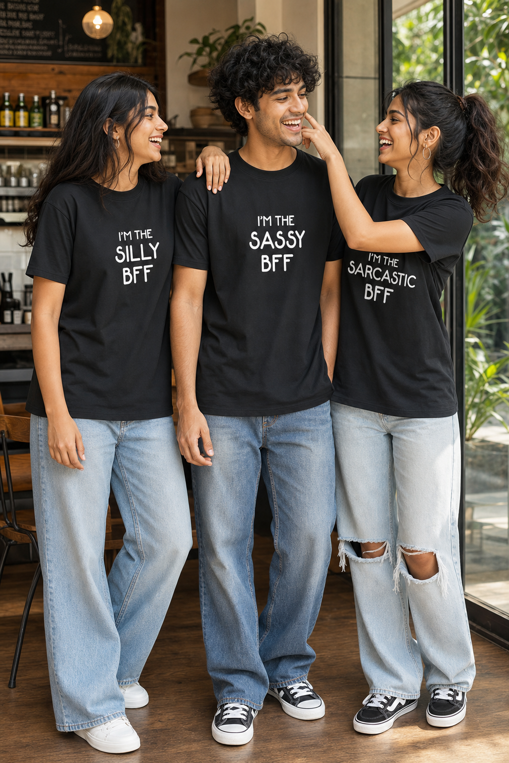 Sassy BFF / Silly BFF / Sarcastic BFF Unisex Matching T-Shirts – White Black