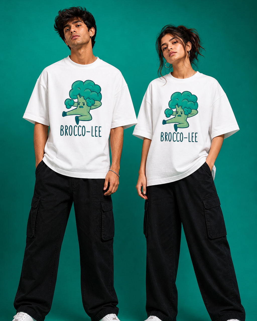 Brocco-Lee Unisex Oversized Tee - couple styling
