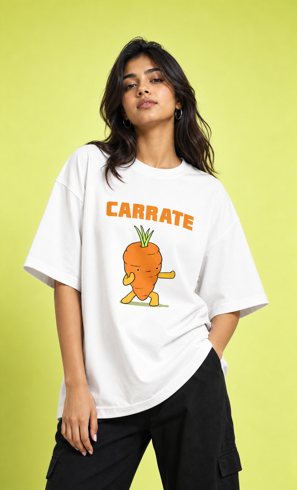Carrate Unisex Oversized Tee - female model styling