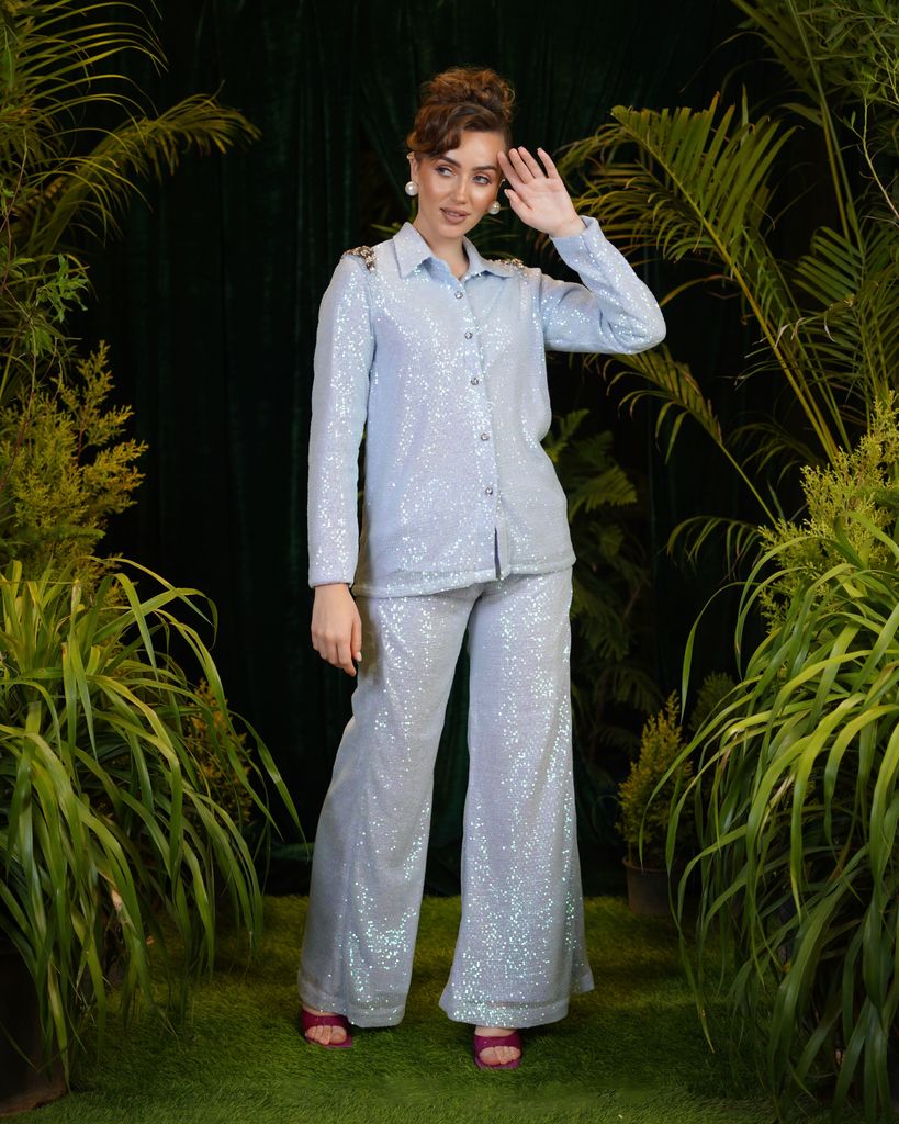 Powder blue sequence coord set – photo 5