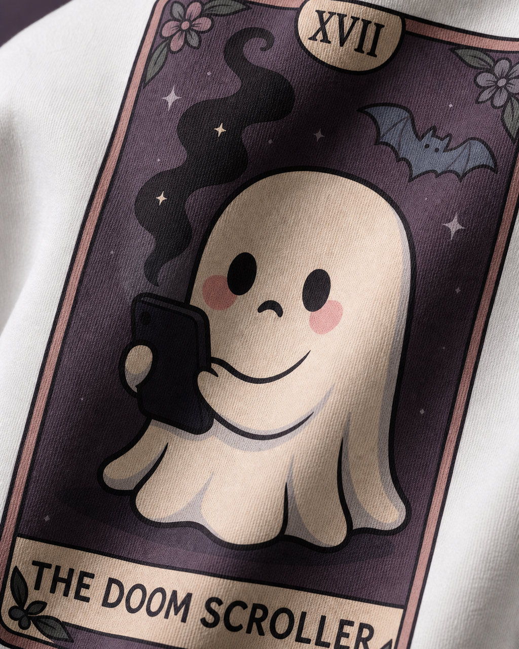 The Doom Scroller Unisex Oversized Tee - print close-up