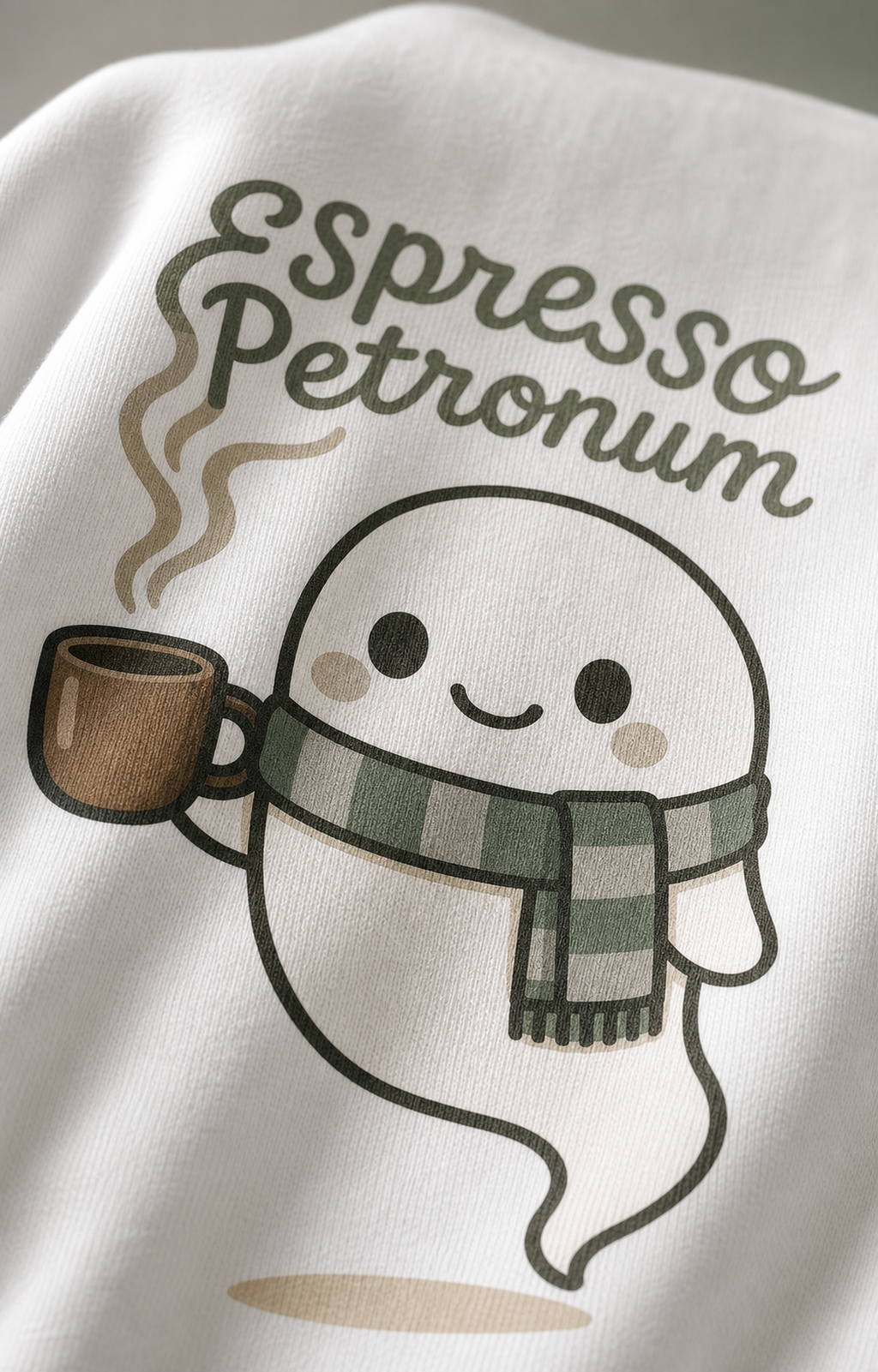 Espresso Petronum Unisex Oversized Tee - print close-up