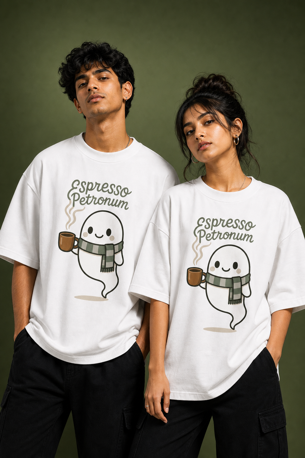 Espresso Petronum Unisex Oversized Tee - front view