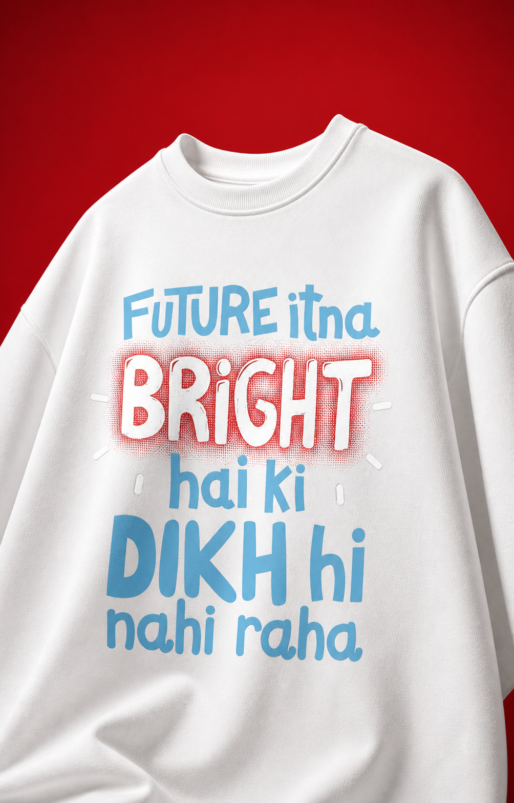 Future Itna Bright Unisex Oversized Tee in white - front