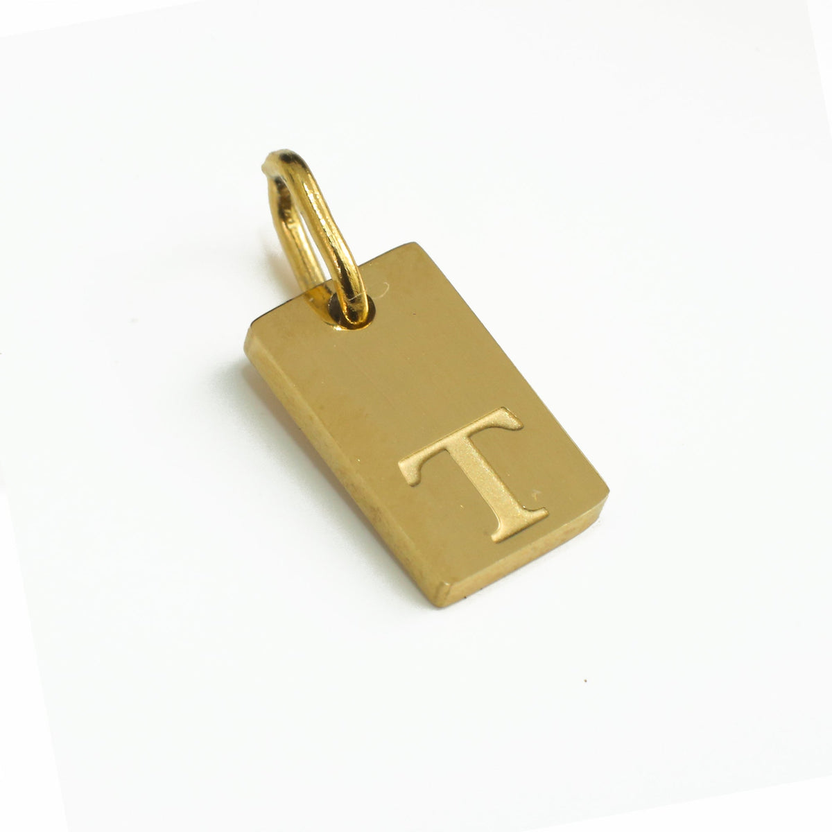 Dainty Alphabet Charm Gold - T