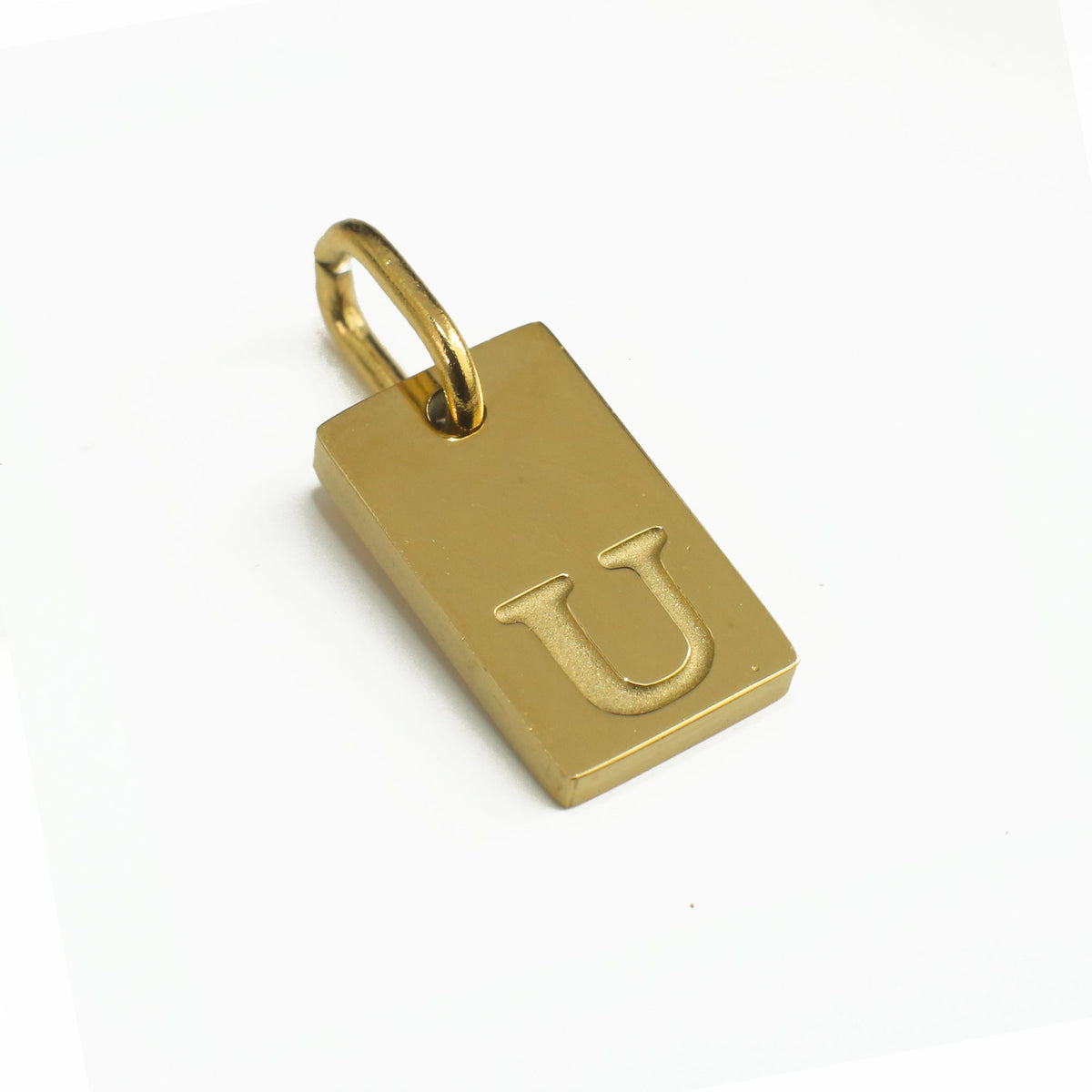 Dainty Alphabet Charm Gold - U