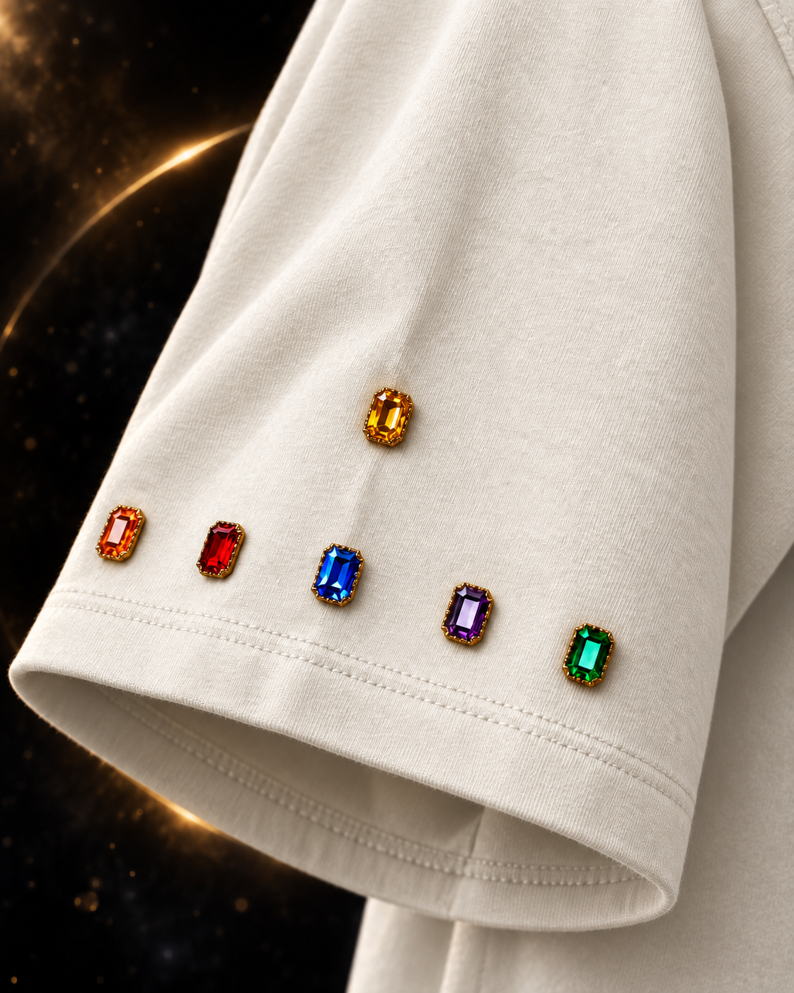 I Am Inevitable Sleeve Stones — Off White — Raised centre — artwork detail #Color_Off White#Stone design_Raised centre