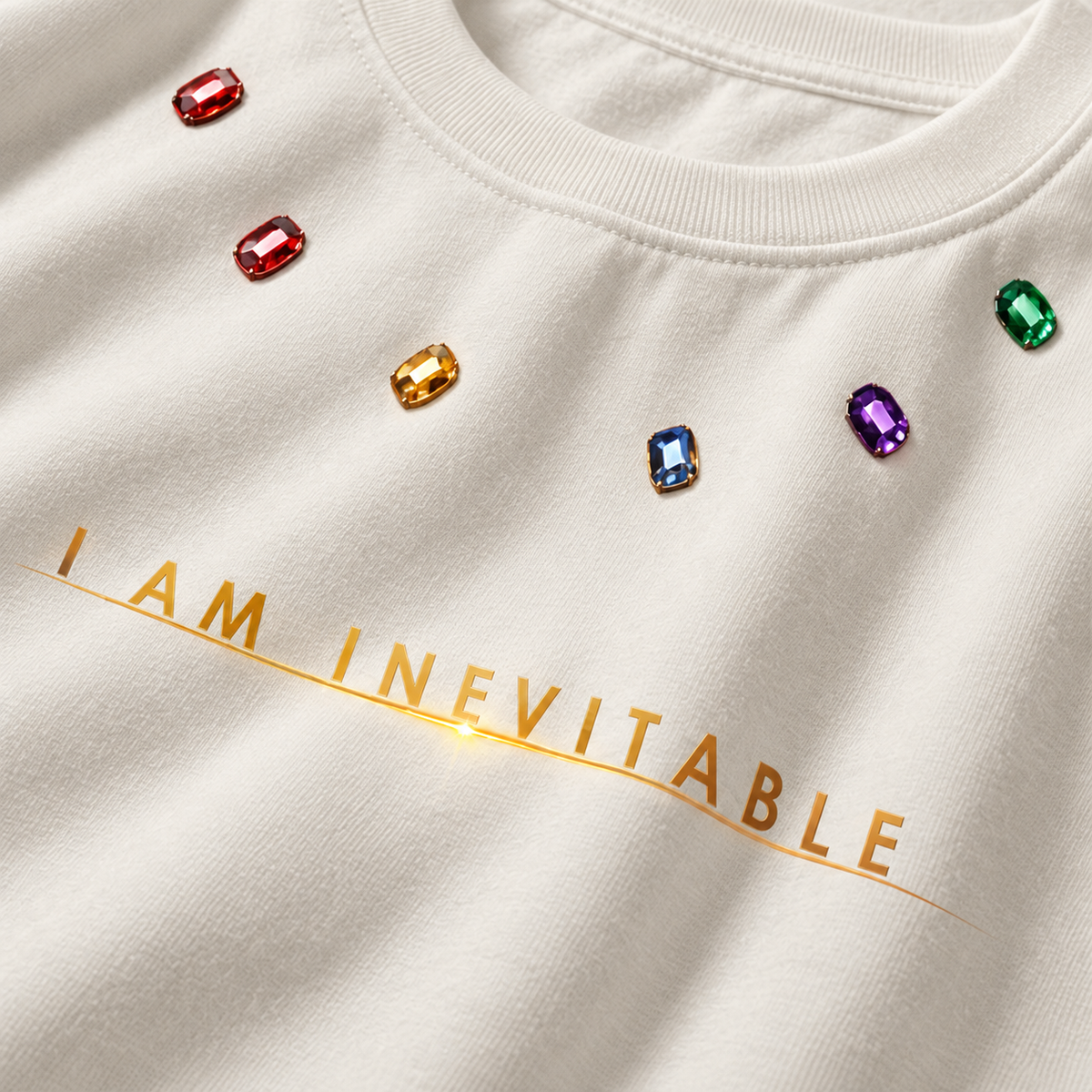 Inevitable Reign Neck Stones — Off White — Curved row — artwork detail #Color_Off White#Stone design_Curved row