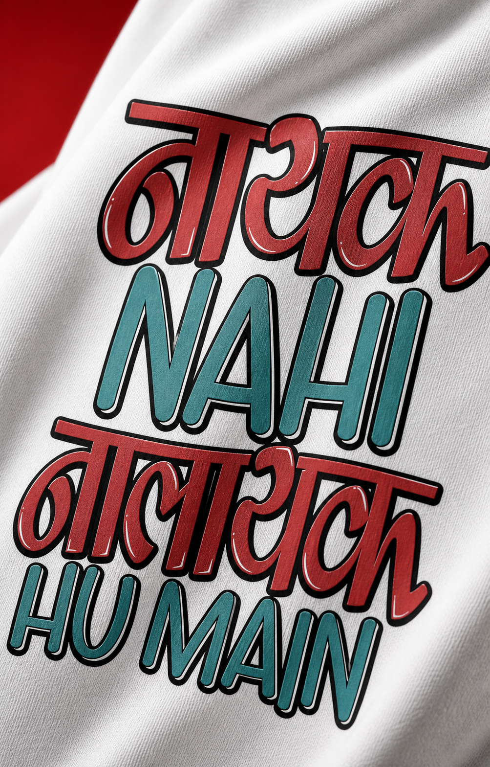 Nayak Nahi Nalayak Hu Main Unisex Oversized Tee in white - closeup