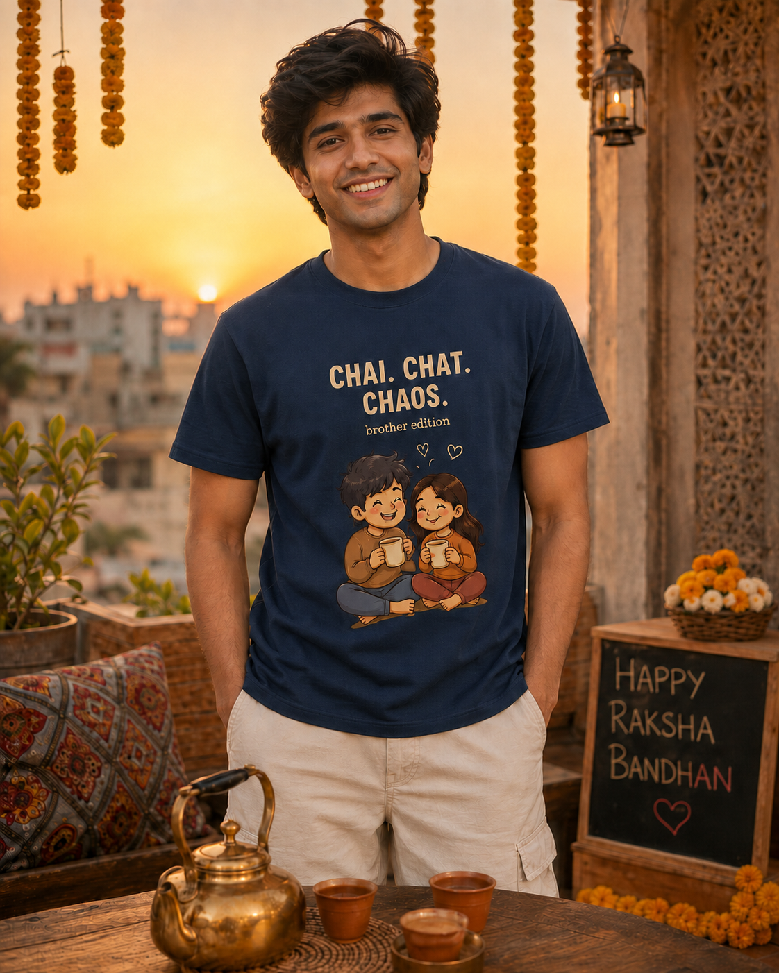 Chai. Chat. Chaos. Personalised Unisex T-Shirt - Regular Fit - product gallery