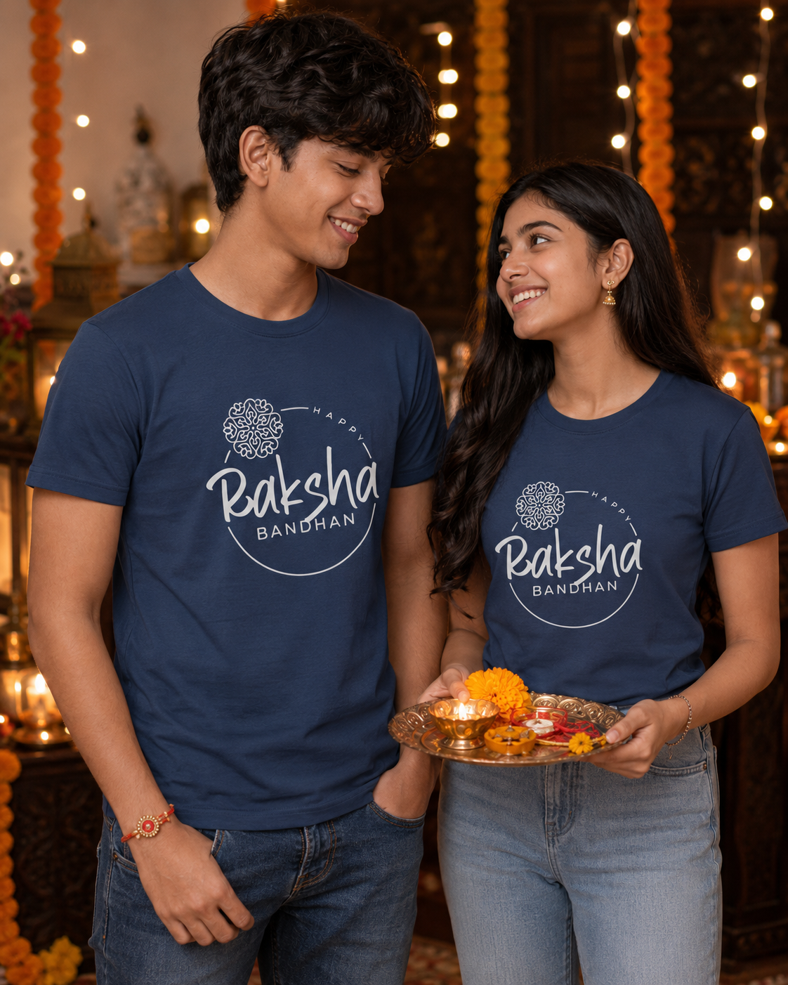 Happy Rakshabandhan Personalised Unisex T-Shirt - Regular Fit - product gallery