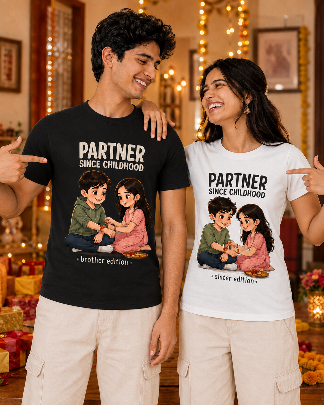 Partner Since Childhood Personalised Unisex T-Shirt - Regular Fit - product gallery