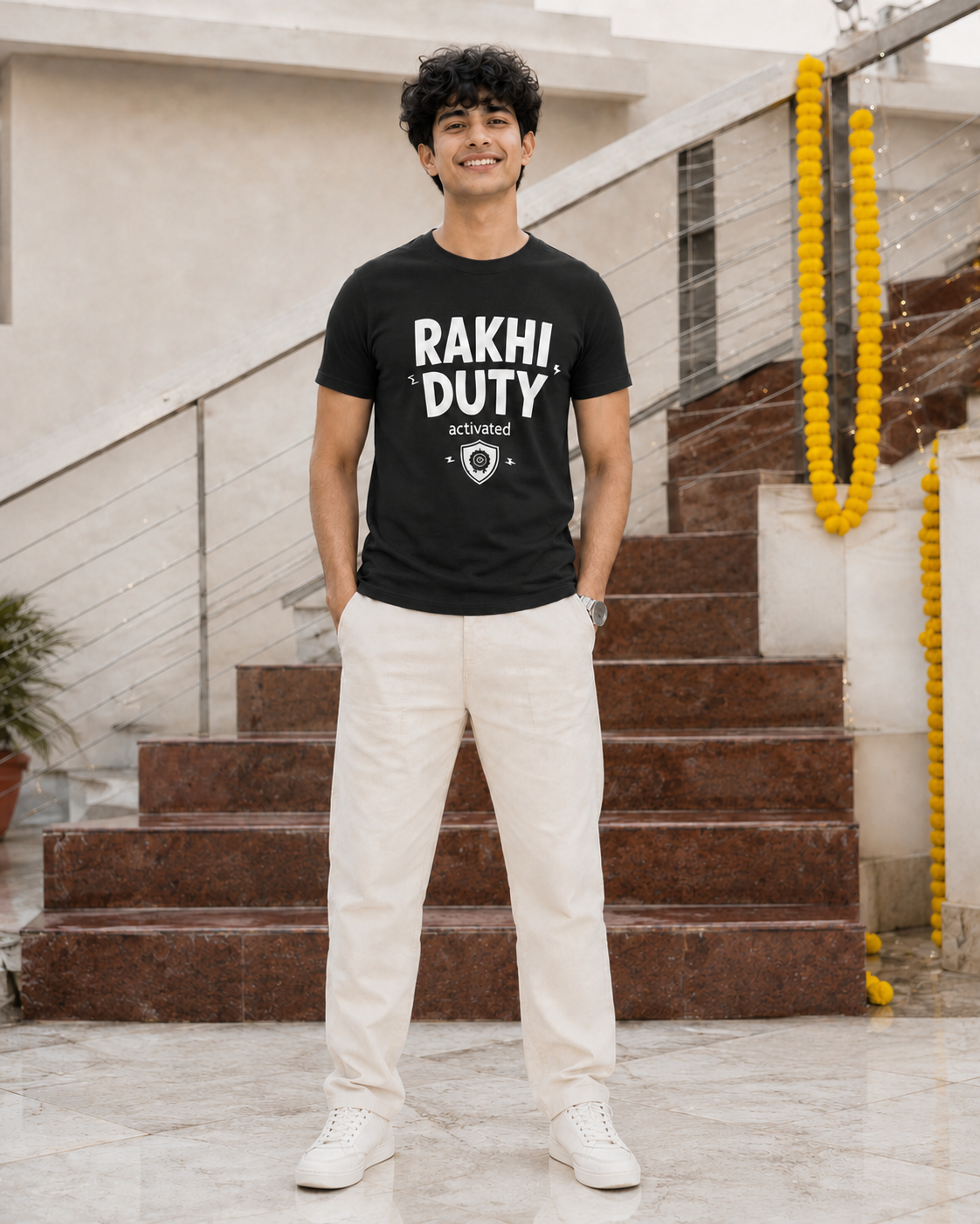 Rakhi Duty / Chaos Duty Personalised Unisex T-Shirt - Regular Fit - Black - product gallery