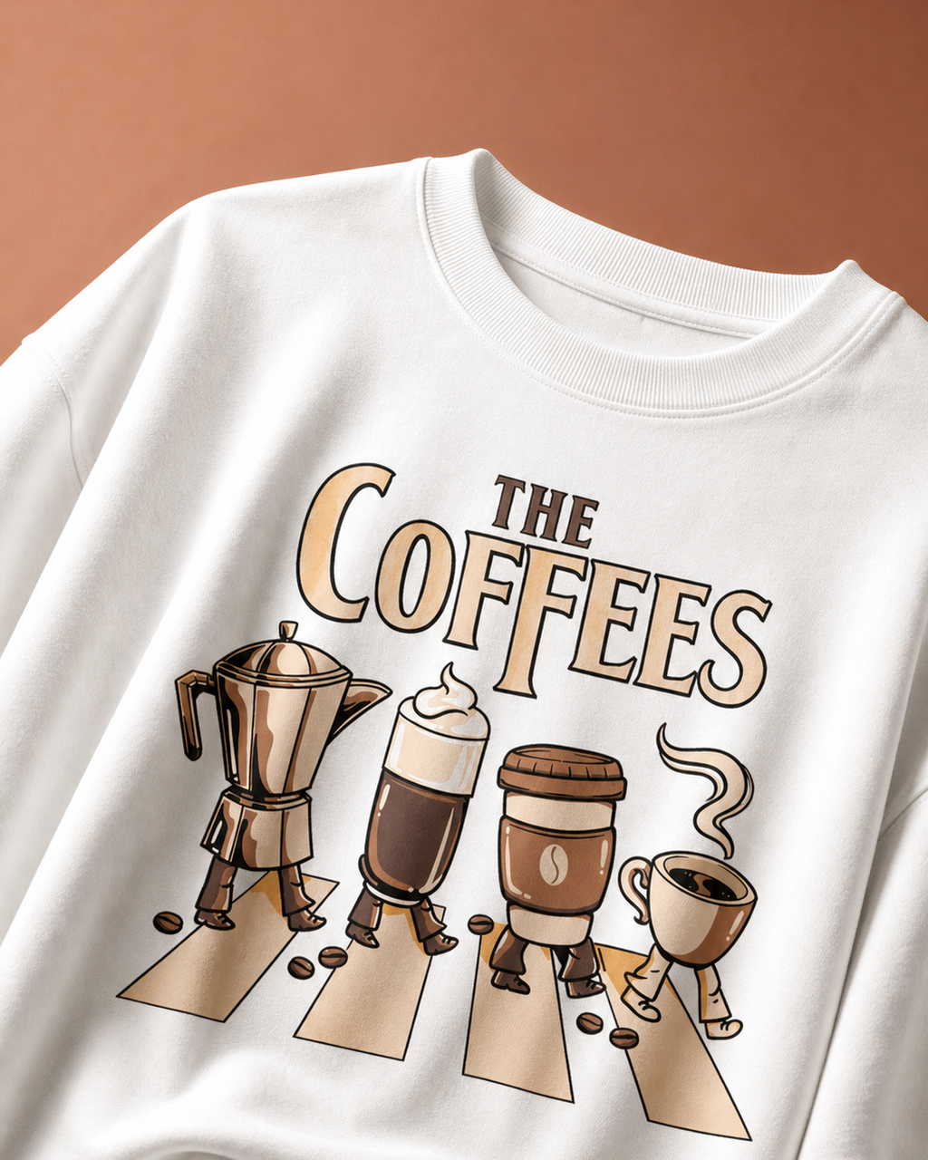 The Coffees Unisex Oversized Tee in white - front