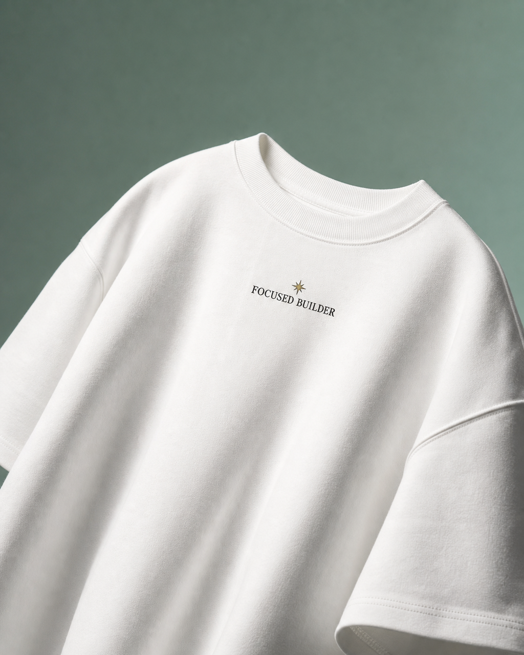 The Focused Builder Unisex Oversized Tee - front view