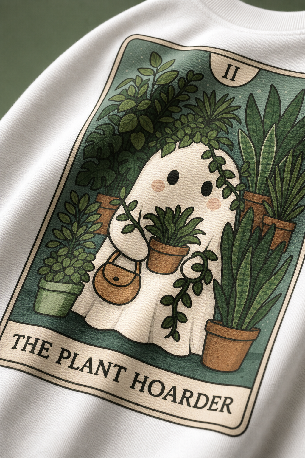 The Plant Hoarder Unisex Oversized Tee - print close-up