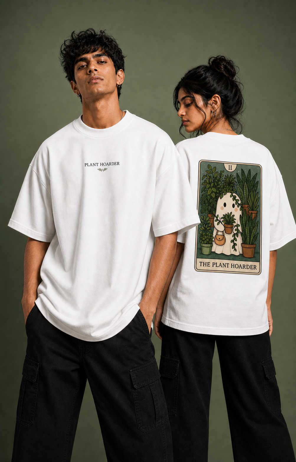 The Plant Hoarder Unisex Oversized Tee - front view