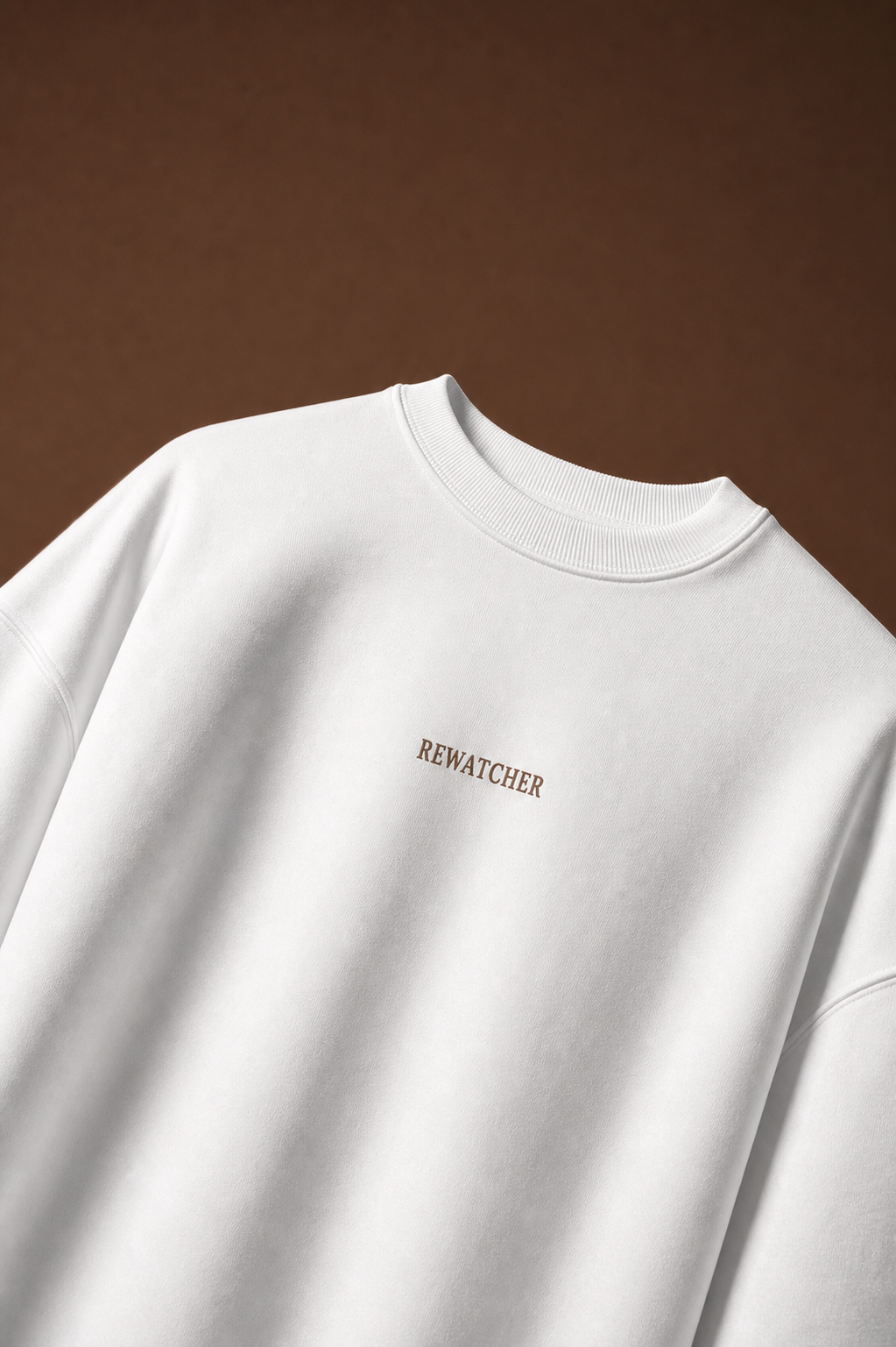 The Rewatcher Unisex Oversized Tee in white - front