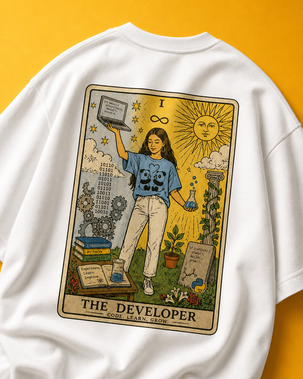 The Developer Unisex Oversized Tee - back view
