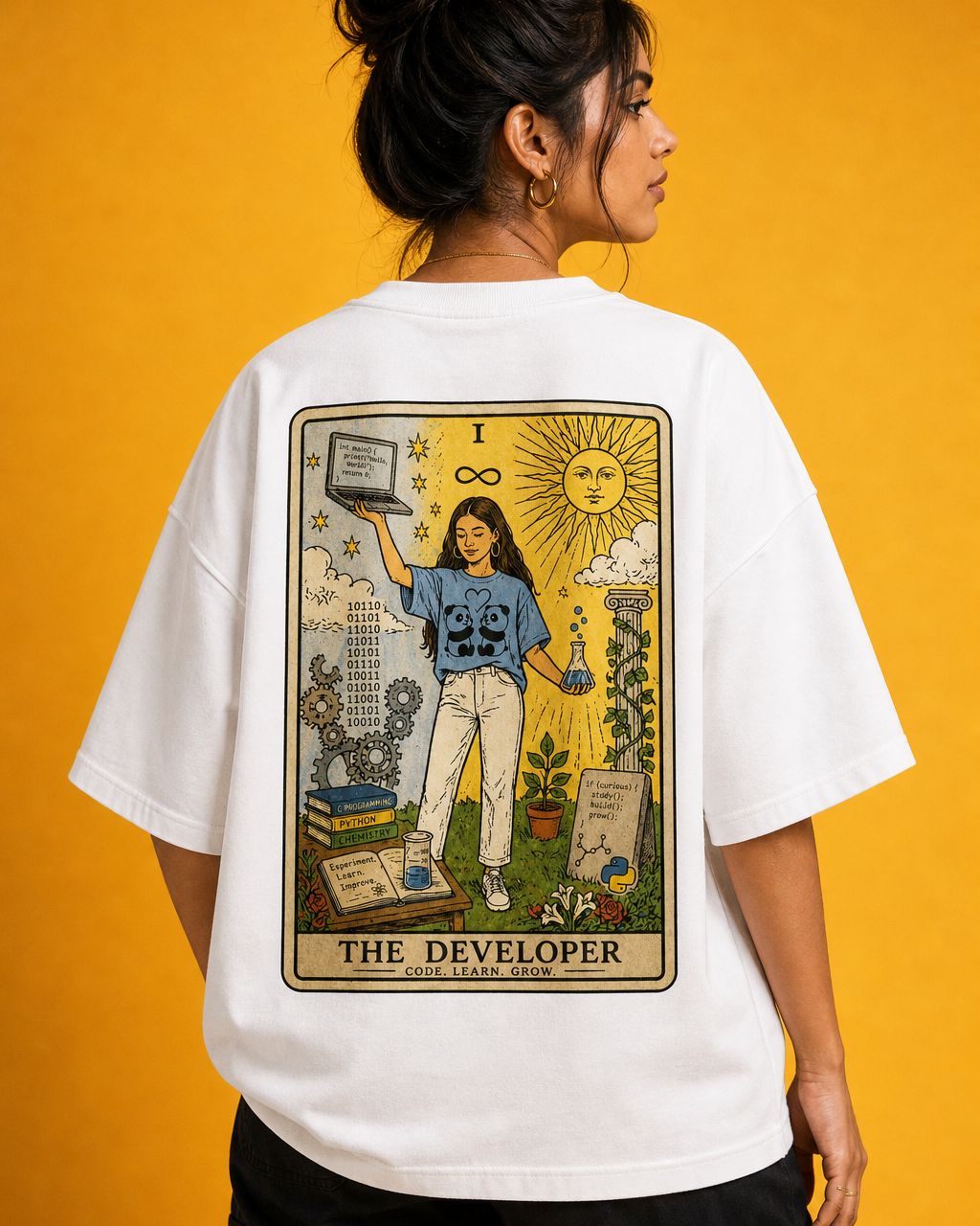 The Developer Unisex Oversized Tee - back view